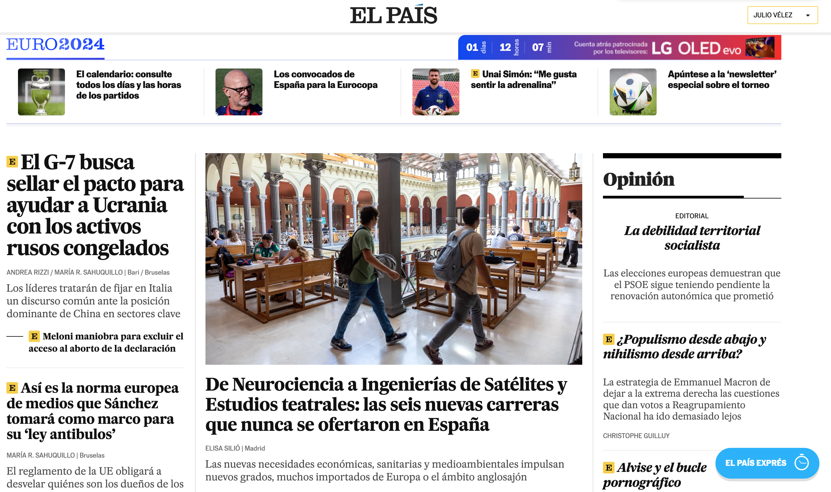 El grado en Estudios Teatrales, portada de El País